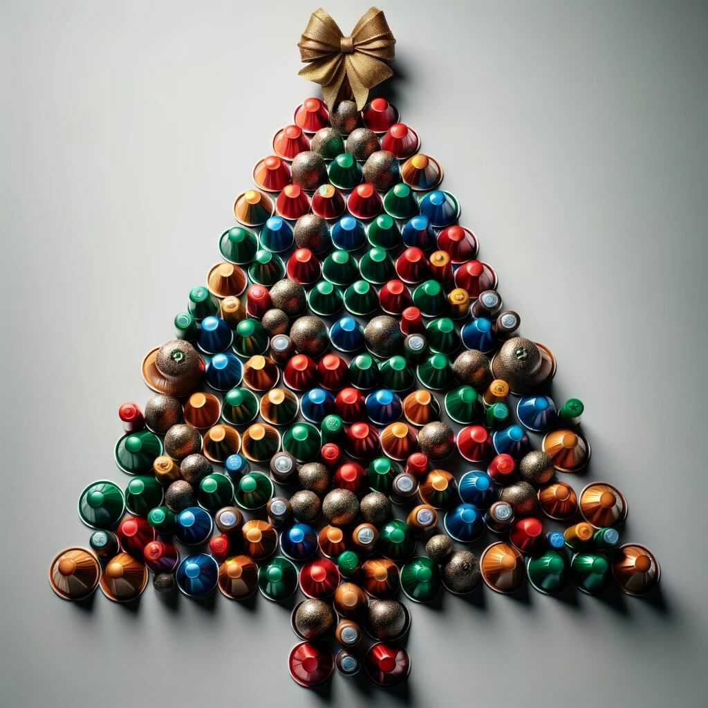 albero-di-natale-con-capsule-di-caffe-riciclate